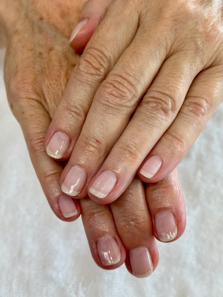 Soft pink rounded nails